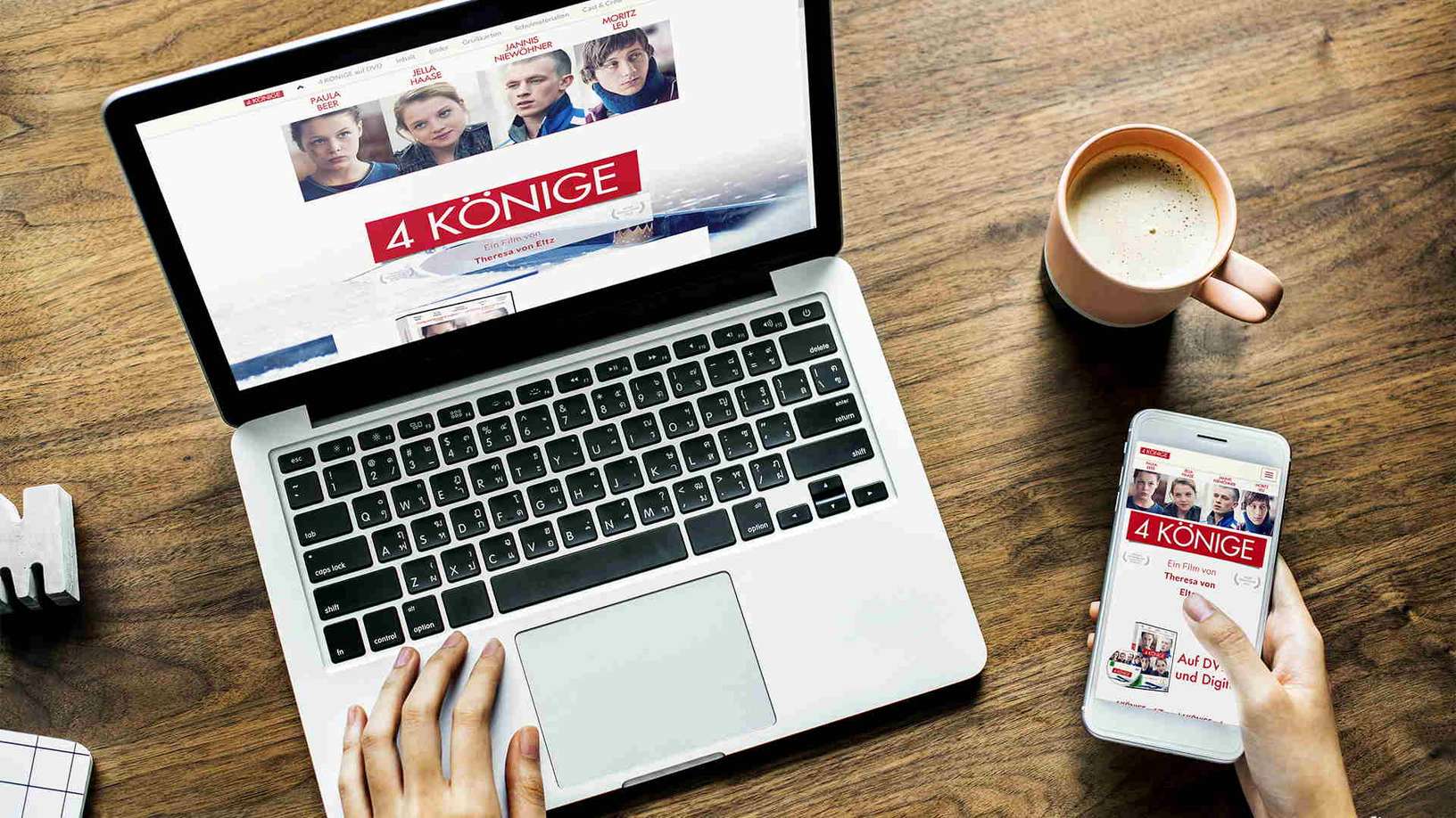 4 Könige Website auf Desktop und Mobil