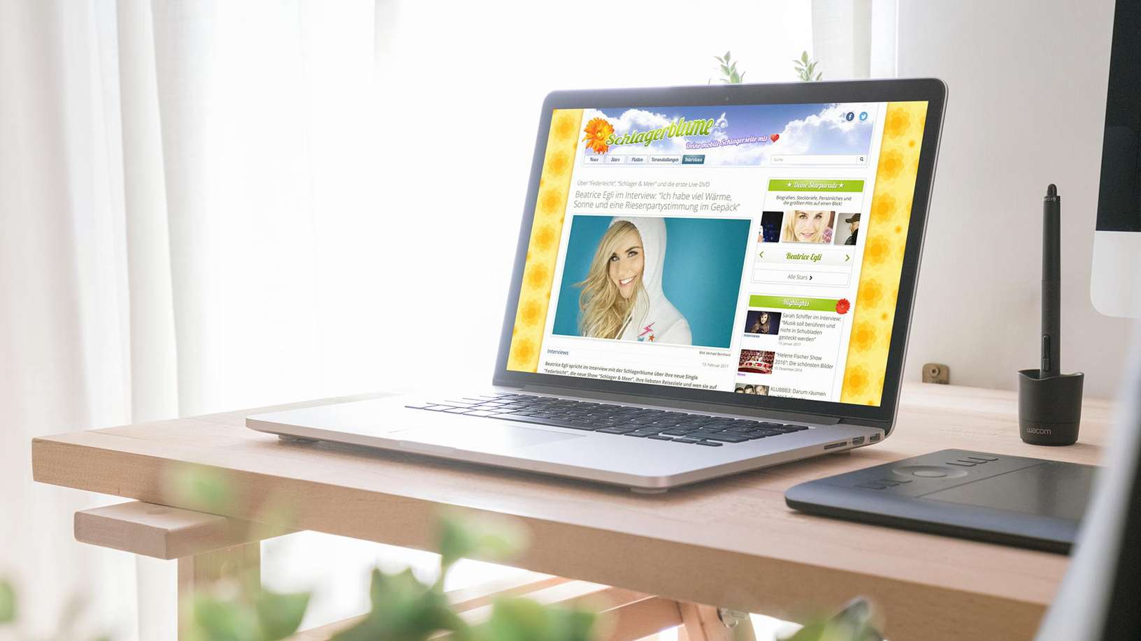 Schlagerblume Website auf MacBook